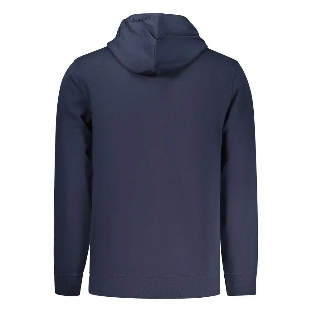 Tommy Hilfiger blå bomuld herrem hoodie i marineblå med blød finish og søm detaljer