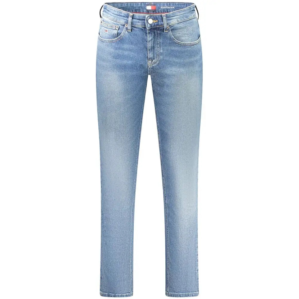 Tommy Hilfiger blue cotton mænds jeans i lysvask denim med straight-leg snit