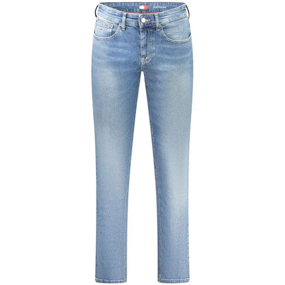 Tommy Hilfiger blue cotton mænds jeans i lysvask denim med straight-leg snit