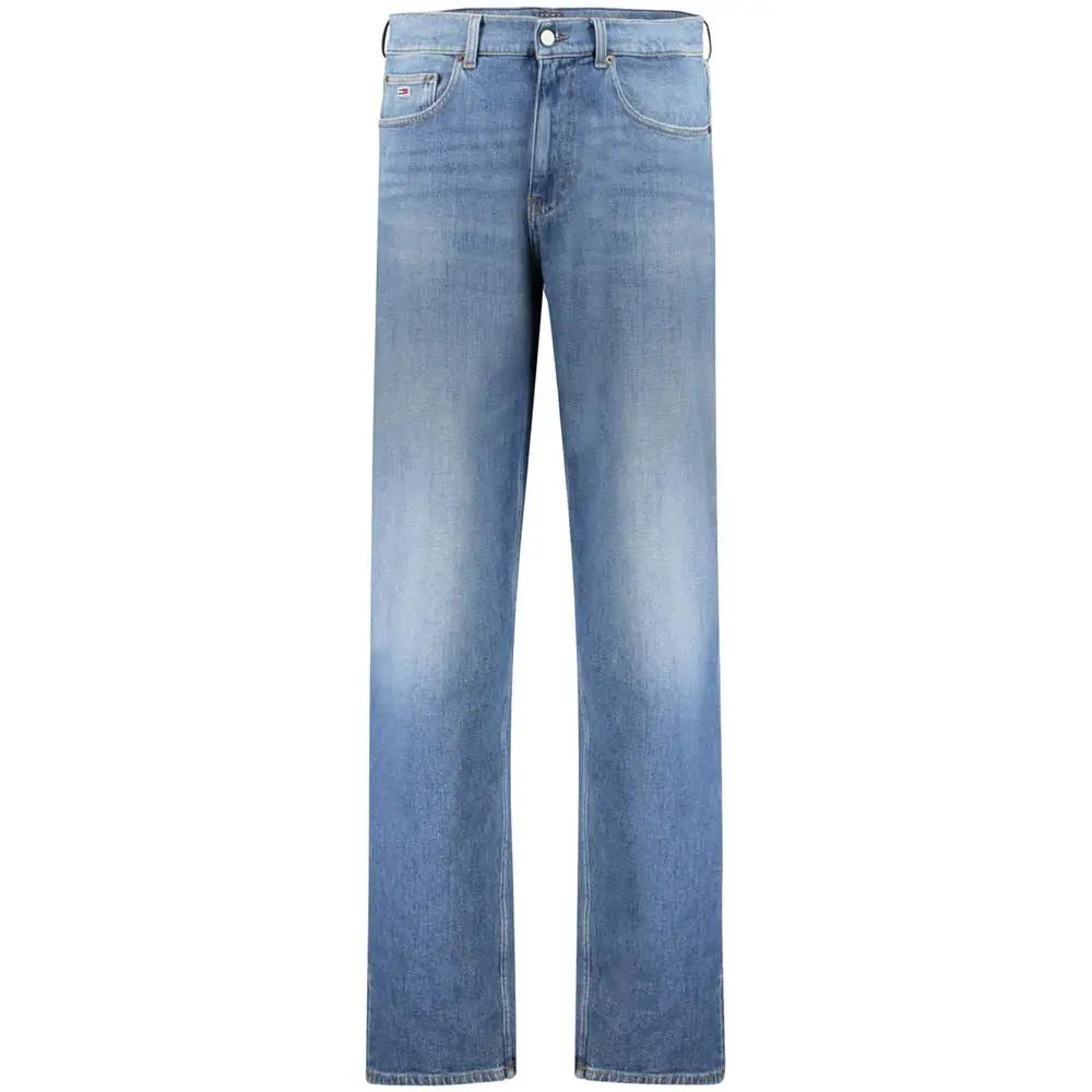 Tommy Hilfigers blå bomulds jeans med straight-leg cut