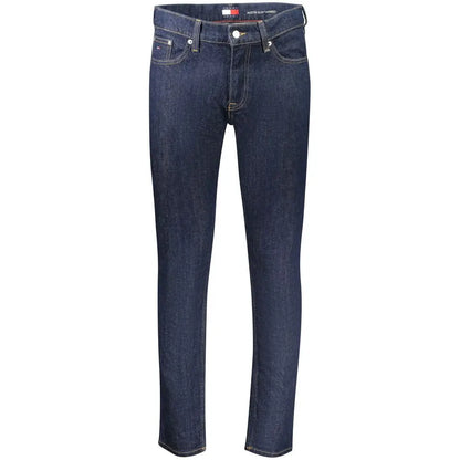 Tommy Hilfiger blue cotton herrejeans i mørkeblå denim med slim fit