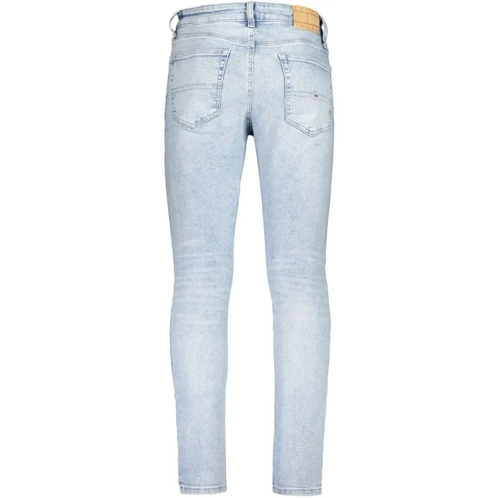 Tommy hilfiger light blue slim fit denim jeans med falmet stof