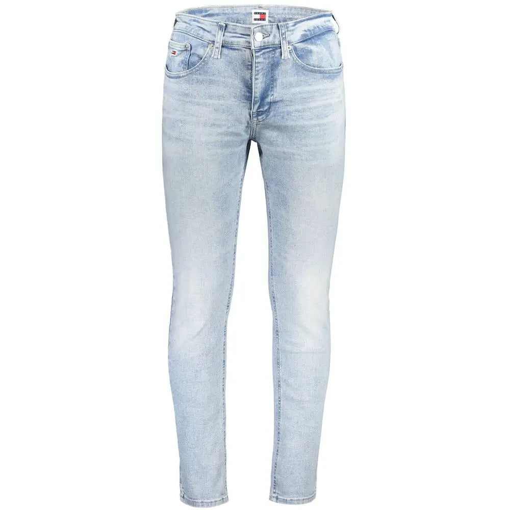 Tommy hilfiger light blue slim fit denim jeans med fading