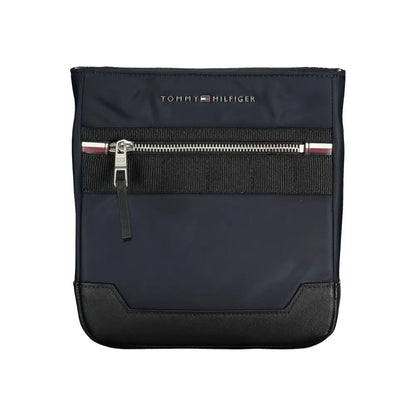 Tommy Hilfiger Sleek Blue Shoulder Bag with Contrasting Details - Skuldertasker