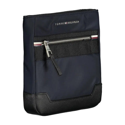 Tommy Hilfiger Sleek Blue Shoulder Bag with Contrasting Details - Skuldertasker