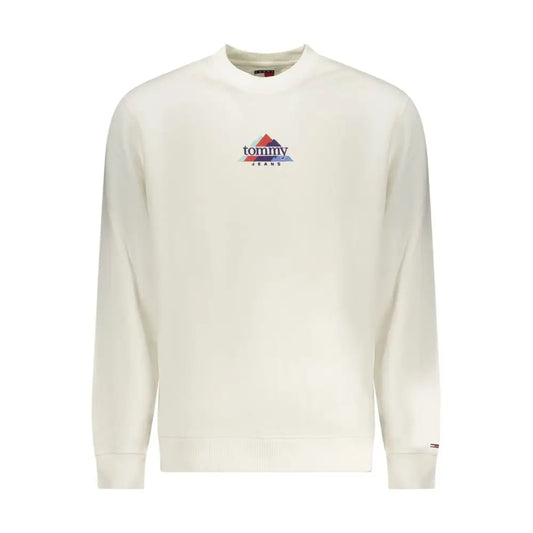 Tommy Hilfiger hvid bomuldssweatshirt med farverig trekantlogo