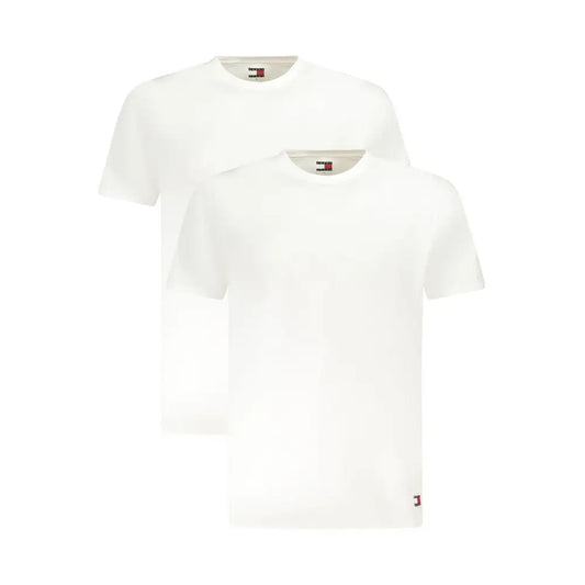 Tommy hilfiger white cotton crew neck t-shirts med minimalist design