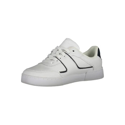 Tommy Hilfiger hvide polyester sneakers med sort syning