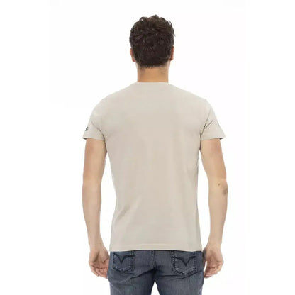Trussardi Action Beige Cotton Men T-Shirt