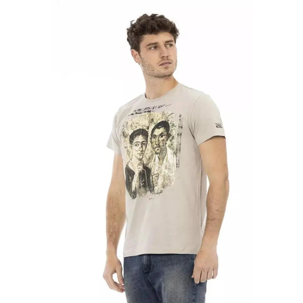 Trussardi Action Beige Cotton Men T-Shirt