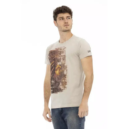 Trussardi Action Beige Cotton Men T-Shirt