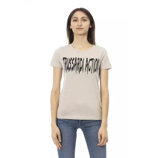 Trussardi Action Beige Cotton Women T-Shirt