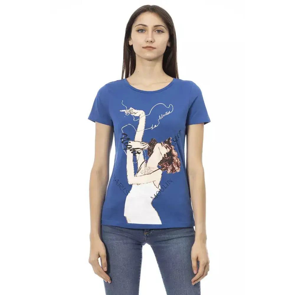 Trussardi Action Blue Cotton Women T-Shirt
