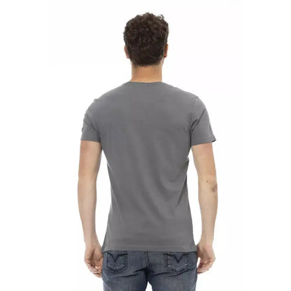 Trussardi Action Gray Cotton Men T-Shirt