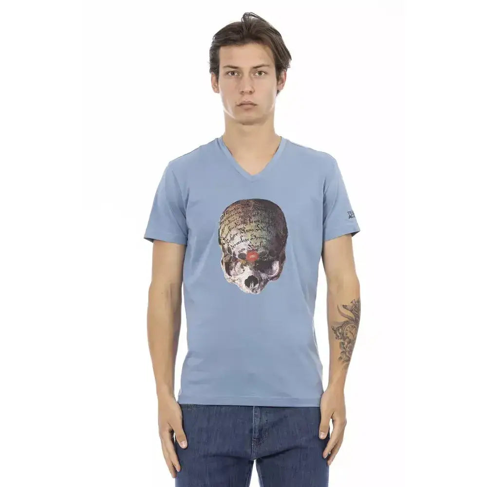 Trussardi Action Light Blue Cotton Men T-Shirt