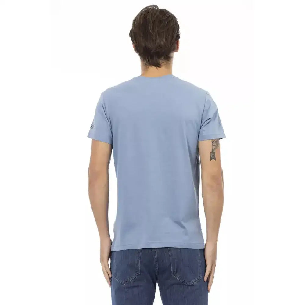 Trussardi Action Light Blue Cotton Men T-Shirt