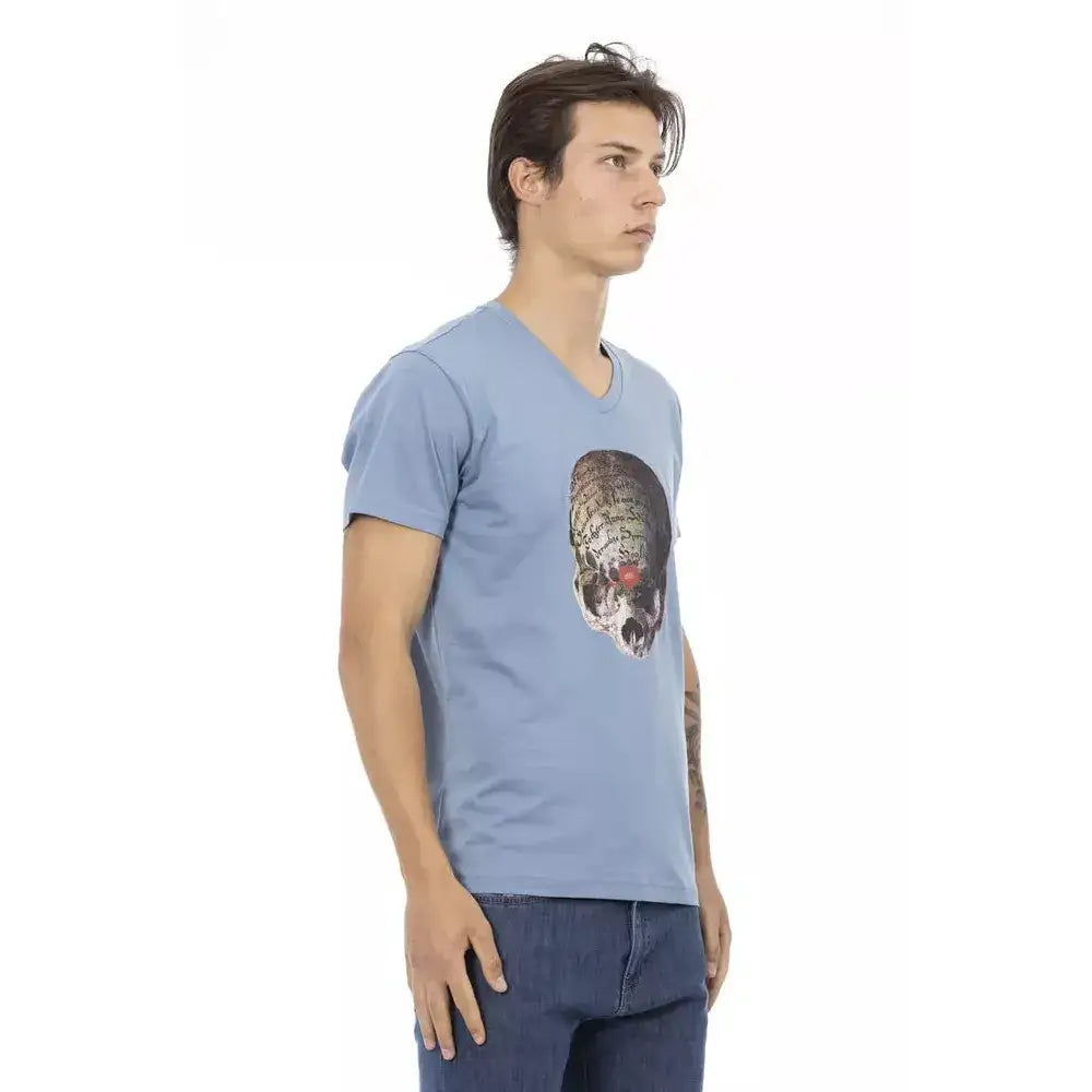 Trussardi Action Light Blue Cotton Men T-Shirt