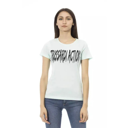 Trussardi Action Light Blue Cotton Women T-Shirt
