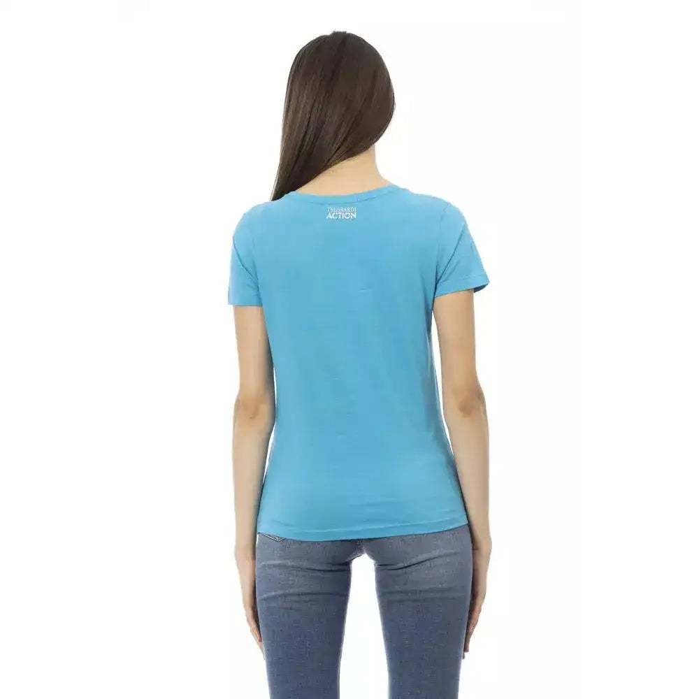 Trussardi Action Light Blue Cotton Women T-Shirt