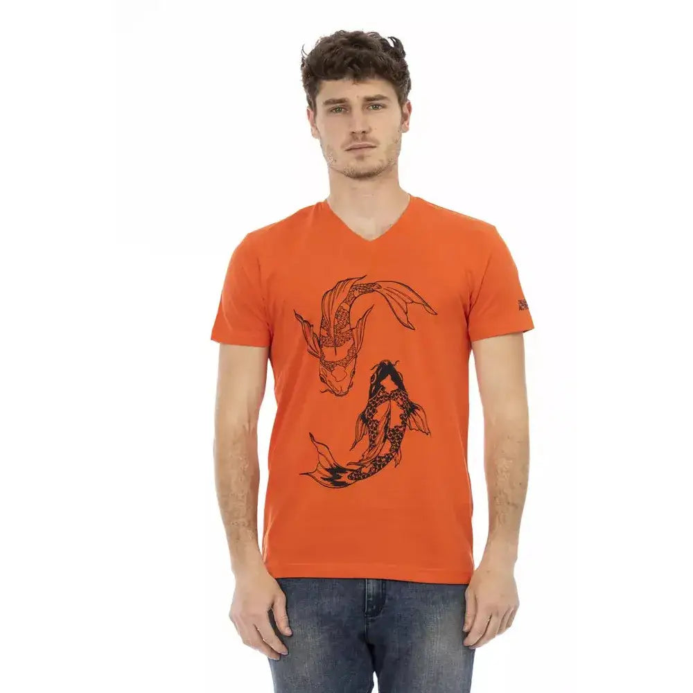 Trussardi Action Red Cotton Men T-Shirt