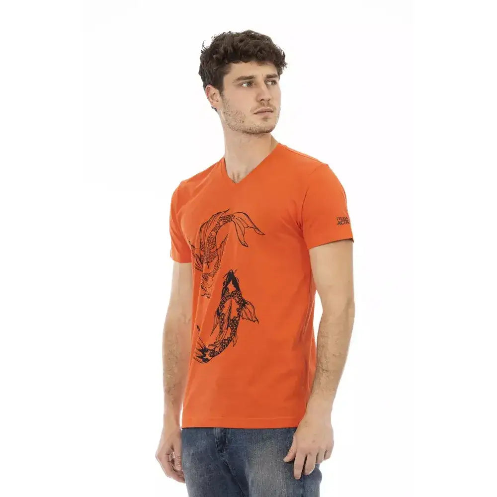 Trussardi Action Red Cotton Men T-Shirt