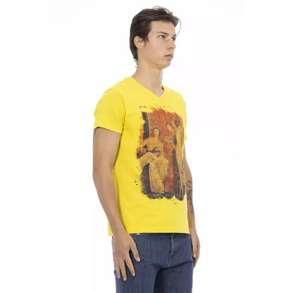 Trussardi Action Yellow Cotton Men T-Shirt