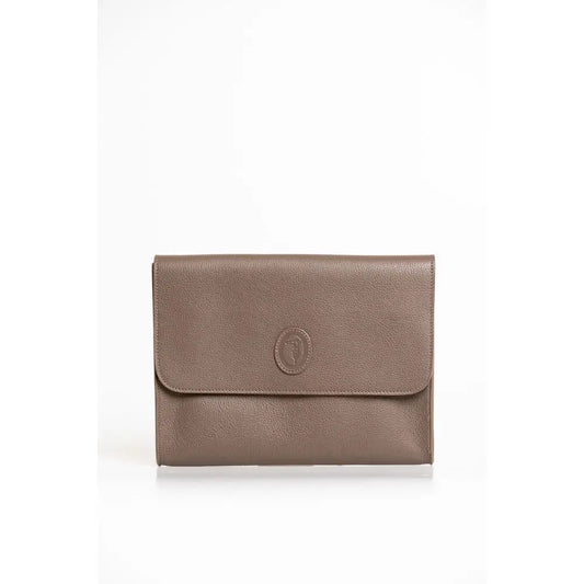 Trussardi Brown Polyester Men Clutch
