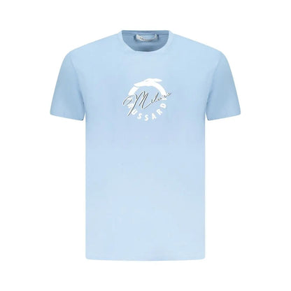 Trussardi light blue cotton t-shirt med Milanussard-logo