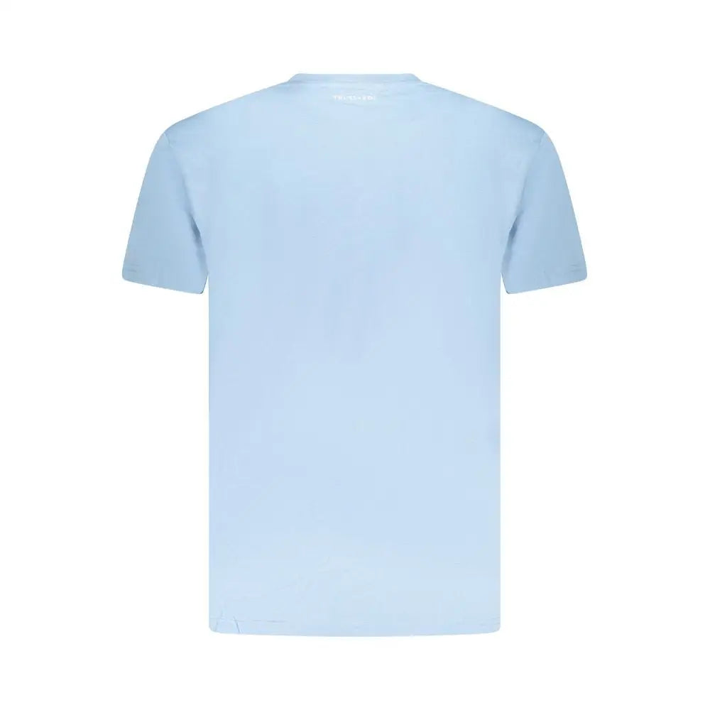 Trussardi light blue cotton t-shirt med kortærmet bomuld