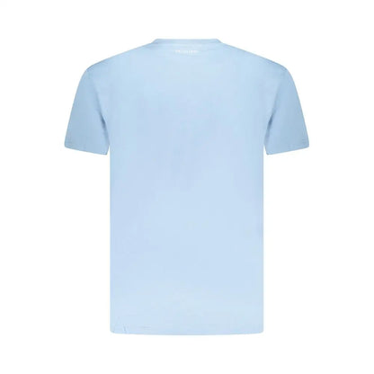 Trussardi light blue cotton t-shirt med kortærmet bomuld