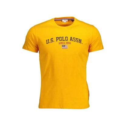 Høj kvalitet U.S. Polo Assn. arancione cotton T-shirt med bright yellow U.S
