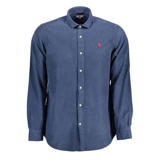 U.S. POLO ASSN. Blue Cotton Men Shirt - XXL - Skjorte