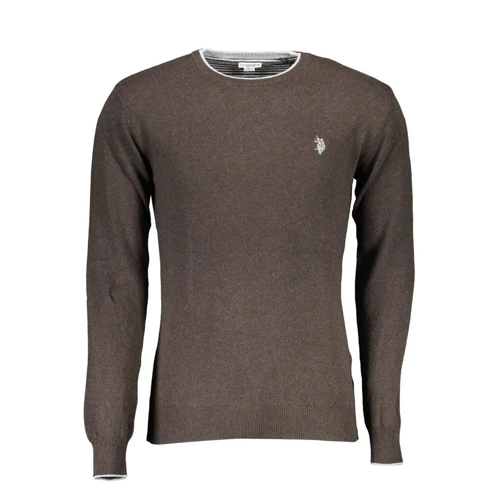 U.S. POLO ASSN. Brown Wool Men Sweater - XXL - Sweaters