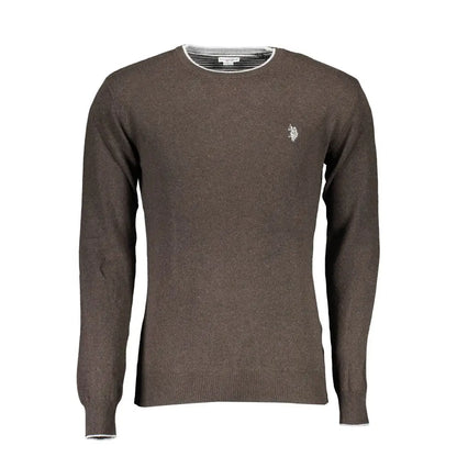 U.S. POLO ASSN. Brown Wool Men Sweater - XXL - Sweaters