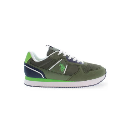 U.S. Polo Assn. grønne polyester sneakers i oliv- og neon-grøn
