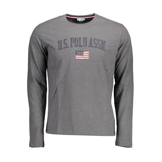 Grigio cotton Polo Assn. T-shirt med Gray U.S. fra outlet mærkevarer