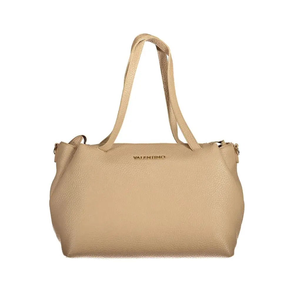 Valentino bags beige: tekstureret læder taske i beige med guldhardware