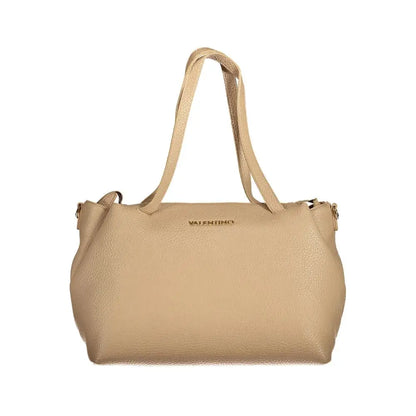 Valentino bags beige: tekstureret læder taske i beige med guldhardware