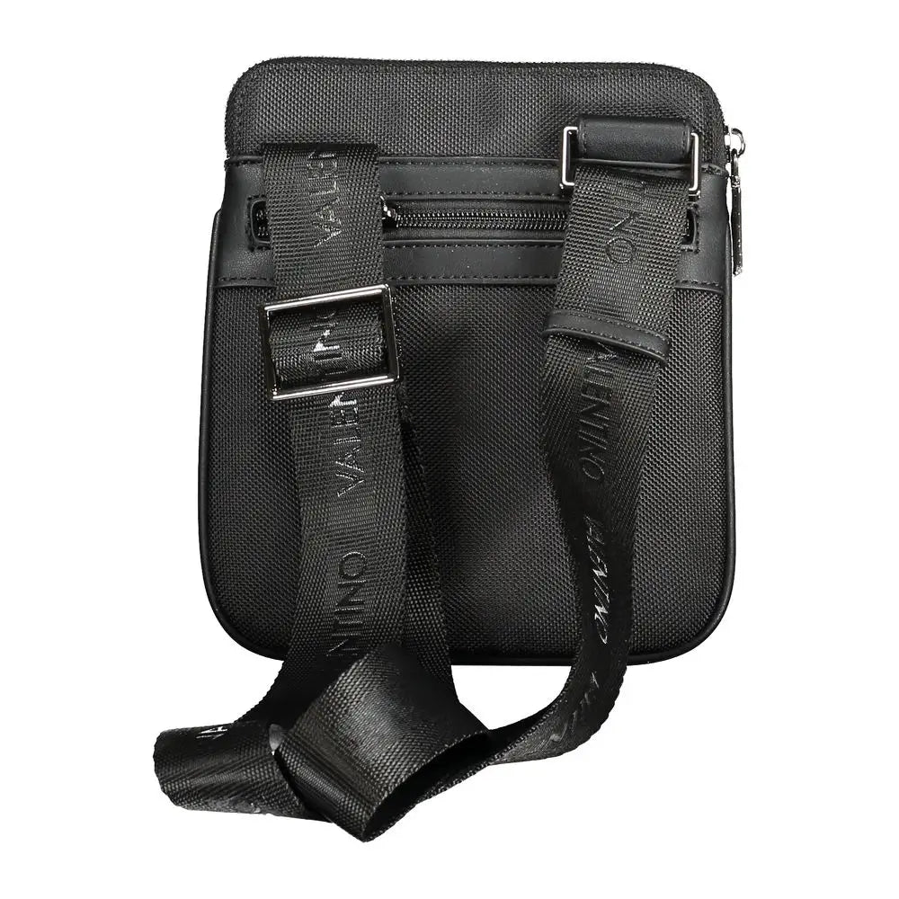 Valentino bags sort black polyethylene crossbody taske med tekstur og sølv hardware