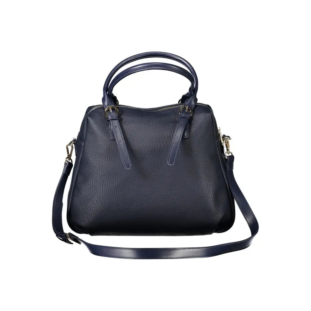 Valentino bags blå navyblå læder taske med top- og skulderrem, 100% originale