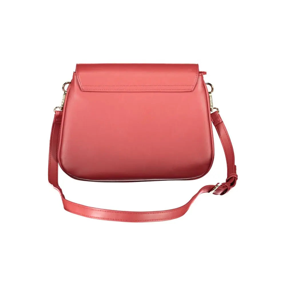 Valentino bags røde crossbody i blankpoleret coral-rødt læder med guldhardware