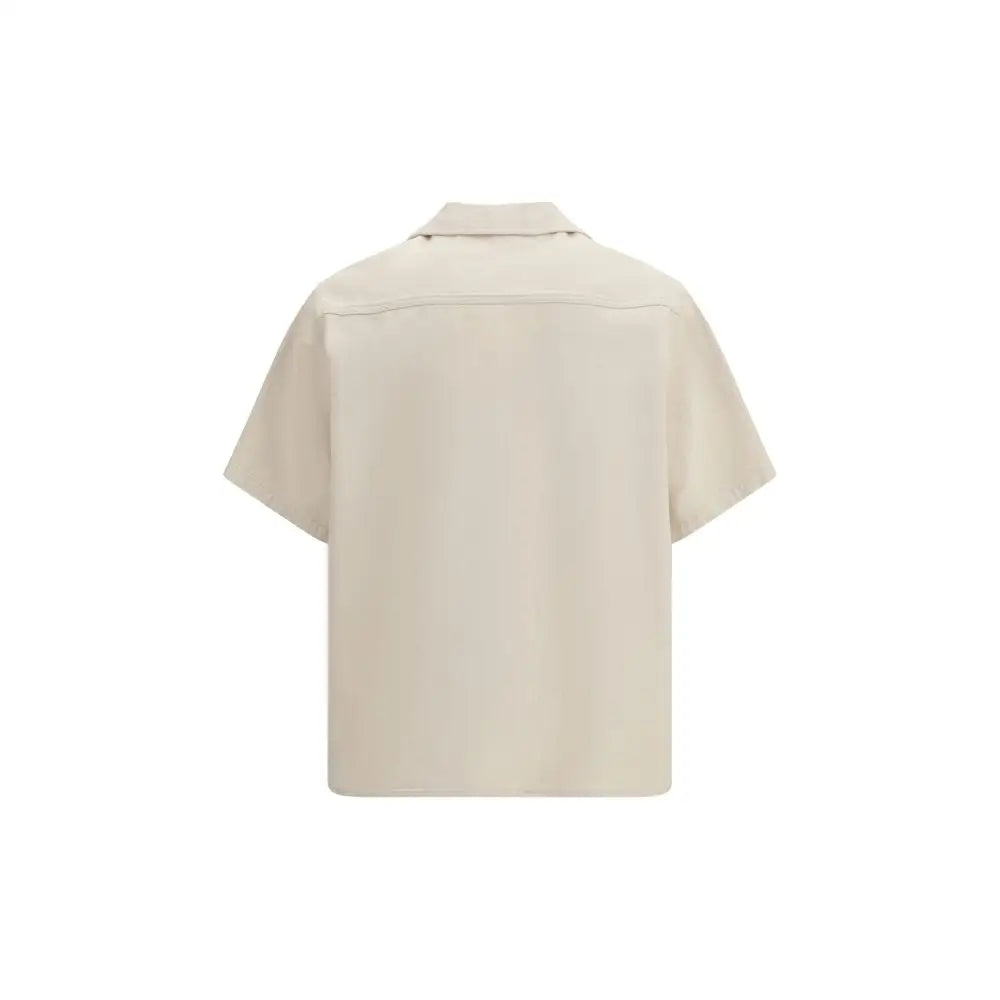 Valentino beige denim shirt med klassisk krave og minimalistisk design