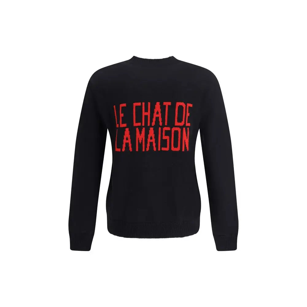 Valentino Le Chat De La Maison Sweater med rød tekst på ryggen