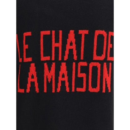 Svart Valentino Le Chat Maison Sweater med rød tekst