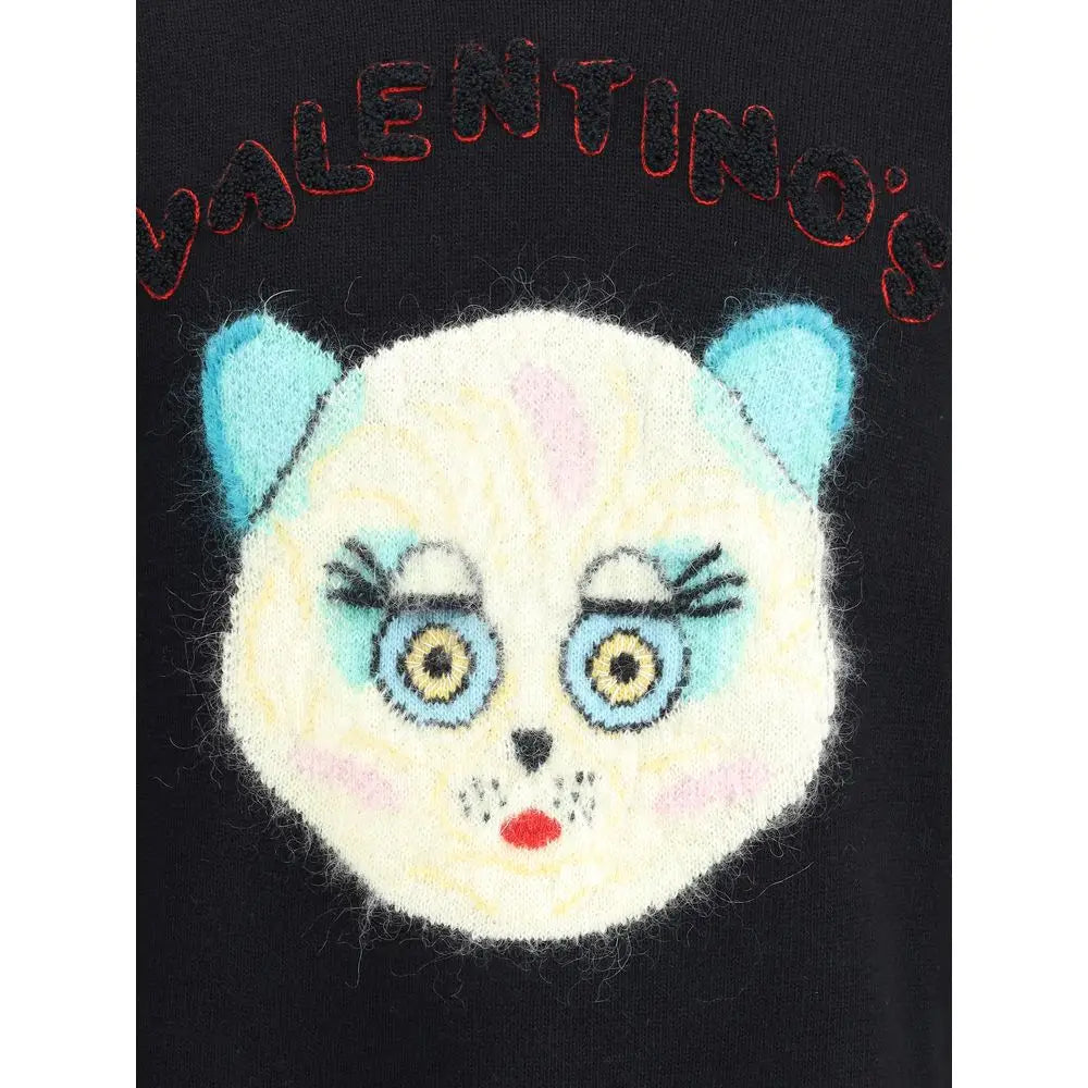 Valentino Le Chat maison sweater med fluffy hvid kat