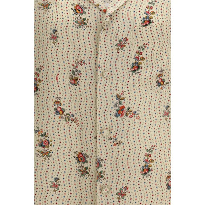 Valentino multicolor silk pattern shirt with cream floral and star design