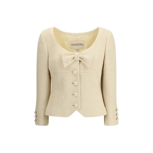 Valentino Short Jacket in Plain Wool Tweed - Jakke