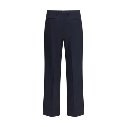 Valentino virgin wool navy blue straight-leg trousers, spar 30–70% på mode
