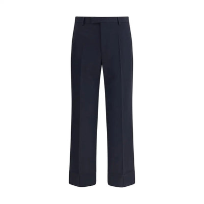 Valentino Virgin wool navy blue straight-leg pants, outlet mærkevarer 100% originale