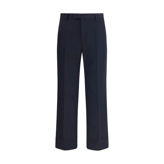 Valentino Virgin wool navy blue straight-leg pants, outlet mærkevarer 100% originale
